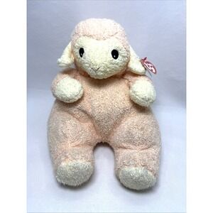 TY 1999 Lamybaby Orange Lamb Sheep Rattle Pillow Pal Stuffed Animal Plush 90s